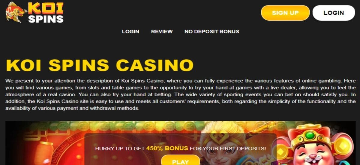 koi spins casino