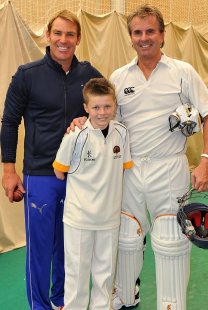 Warne with Kearan (middle) and Harry Hodge (right)